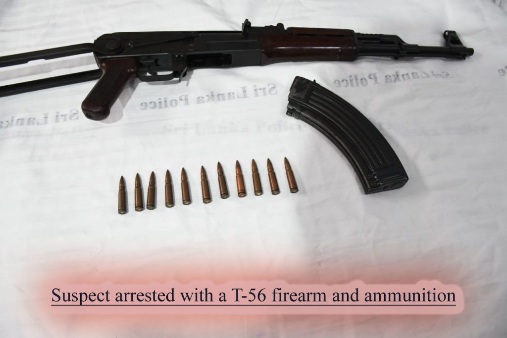 Suspect arrested with a T-56 firearm and ammunition