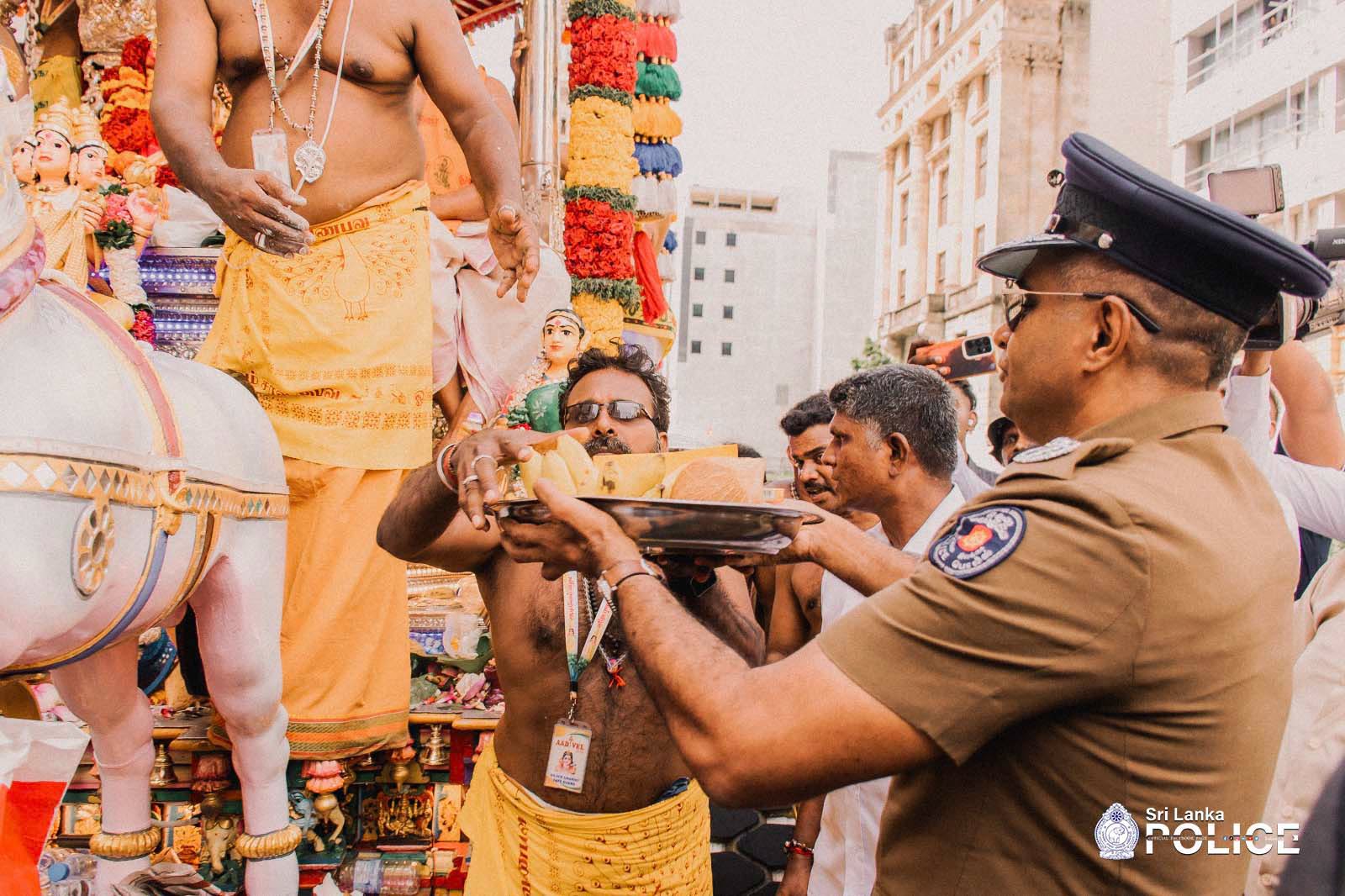 152nd Aadi Vel Festival “Ridee Riya” Perahera – Blessings Invoked for the IGP and Sri Lanka Police Officers