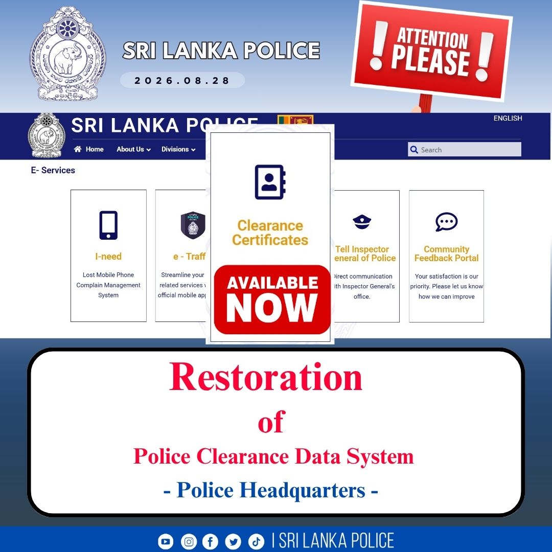 Restoration of Police Clearance Data System